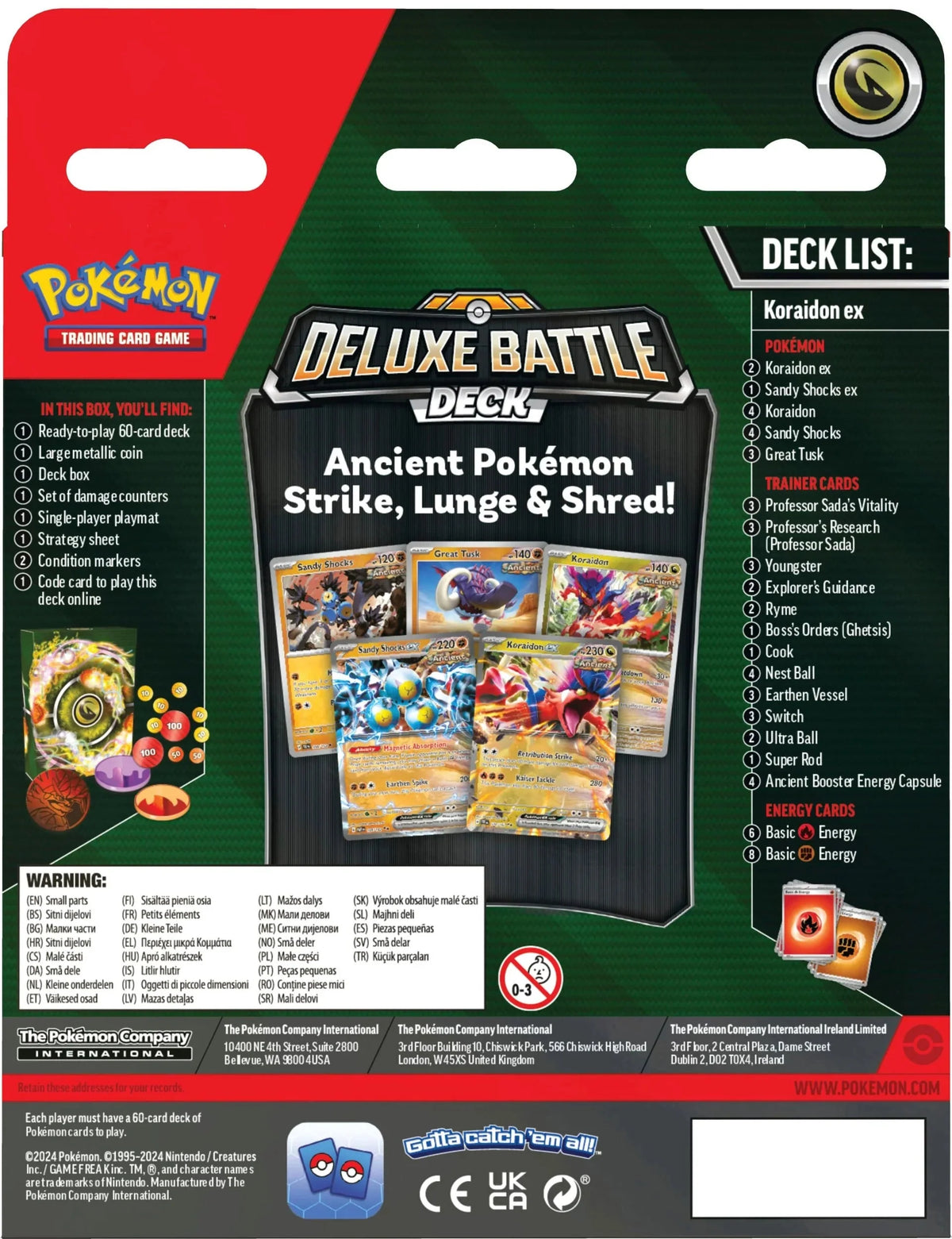 Pokémon TCG: August Deluxe Battle Deck Miraidon/ Koraidon EX-Miraidon EX-The Pokémon Company International-Ace Cards & Collectibles