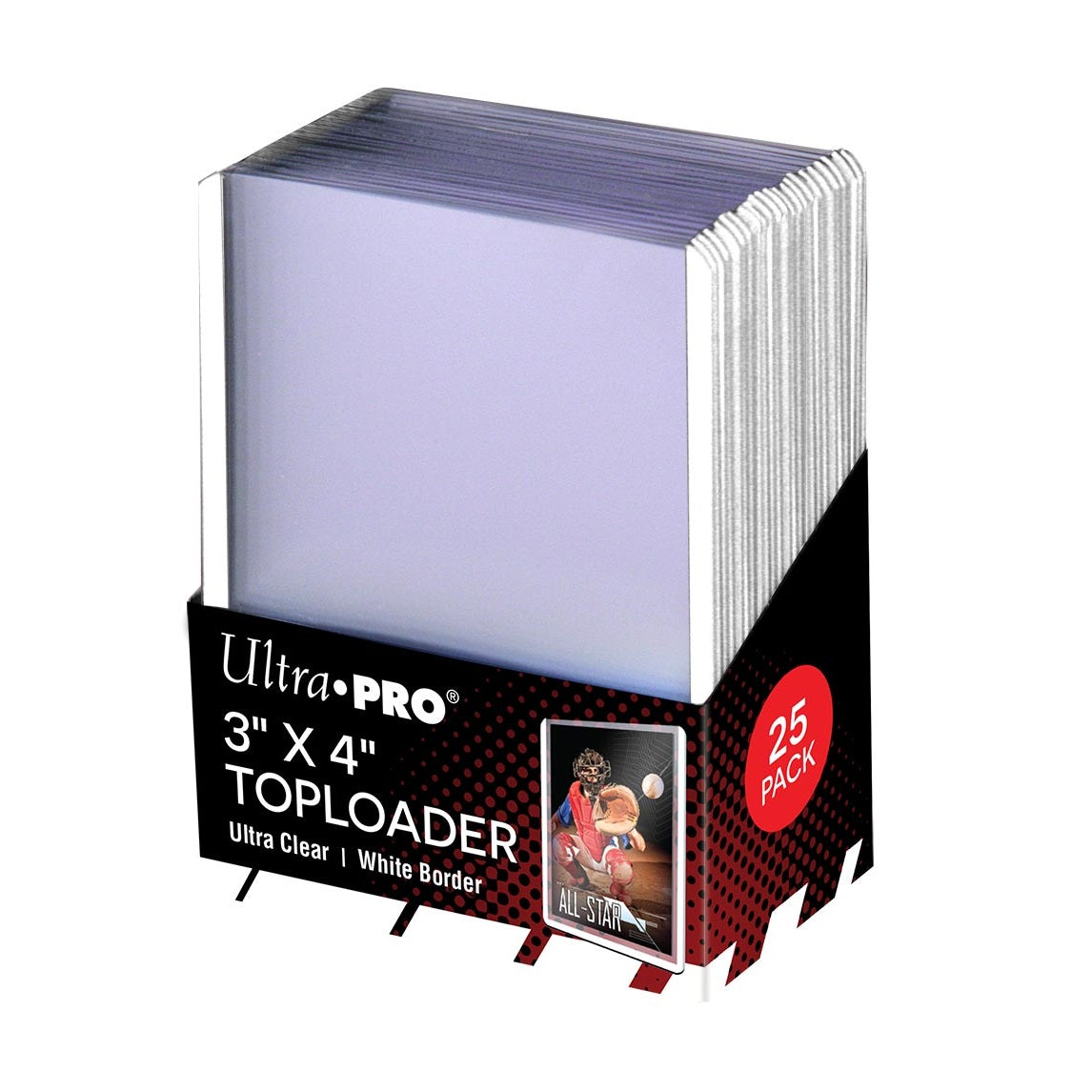 Ultra PRO Toploader 3&quot; x 4&quot; - Whole Pack (White Border 25pcs)
