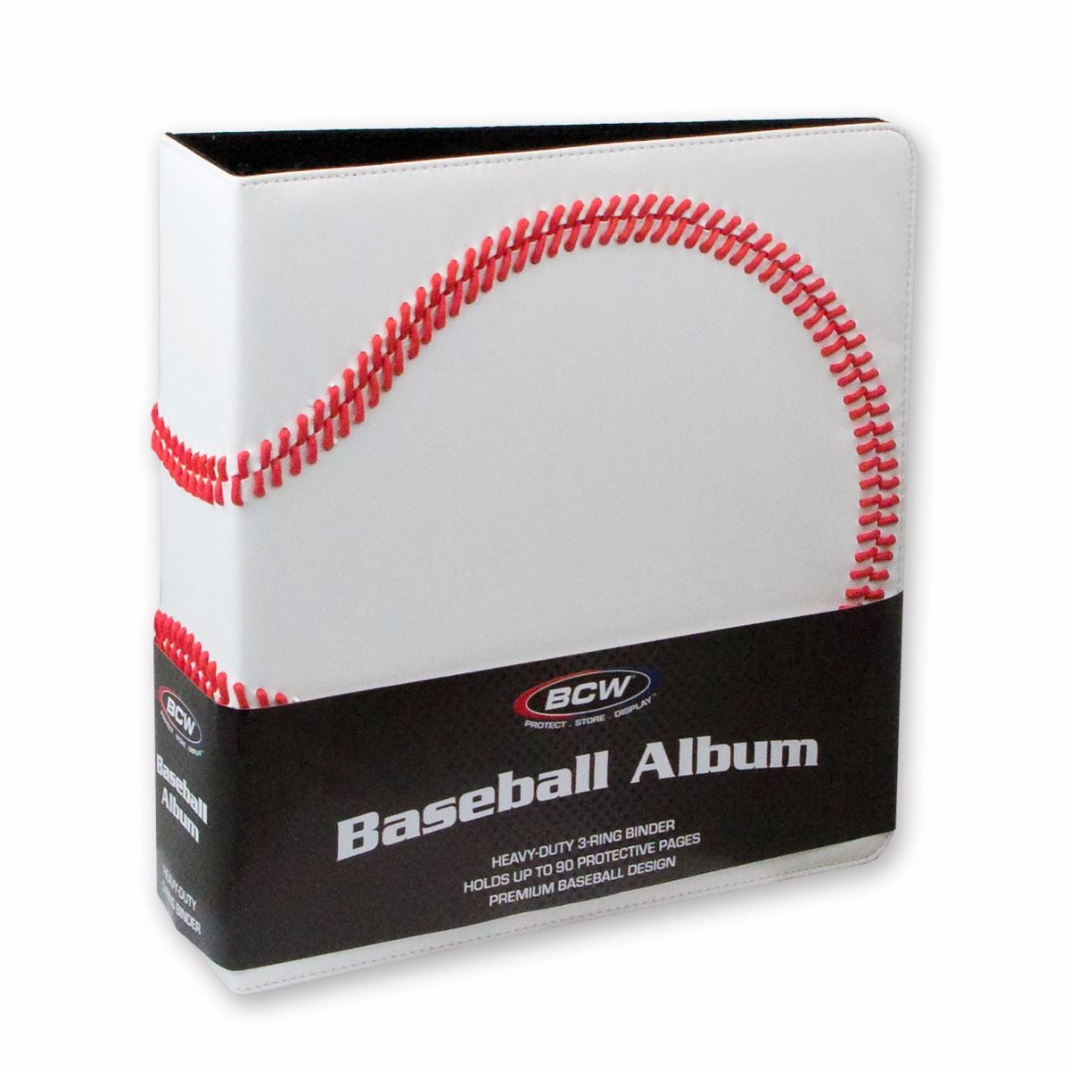 BCW 3 in. Album - Baseball Collectors Album - Premium White-BCW Supplies-Ace Cards &amp; Collectibles