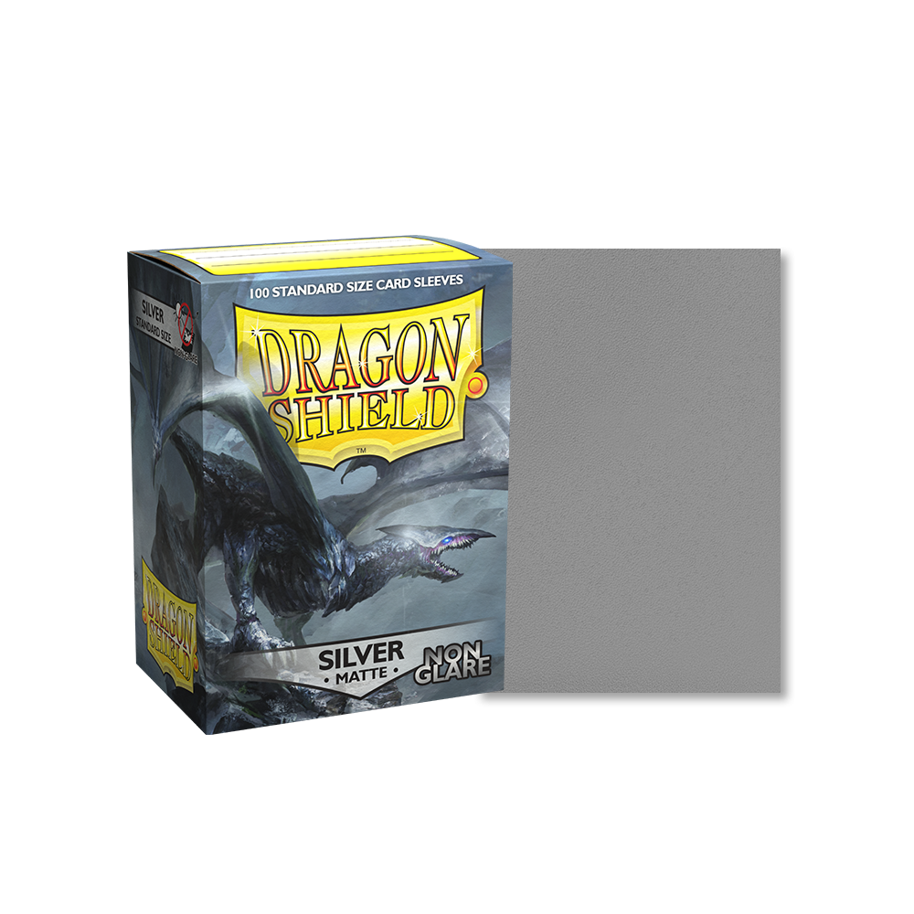 Dragon Shield Sleeve Matte Non-Glare Standard Size 100pcs - Silver Non-Glare-Dragon Shield-Ace Cards & Collectibles