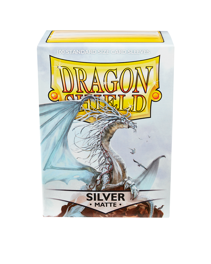 Dragon Shield Sleeve Matte Standard Size 100pcs - Silver Matte-Dragon Shield-Ace Cards &amp; Collectibles