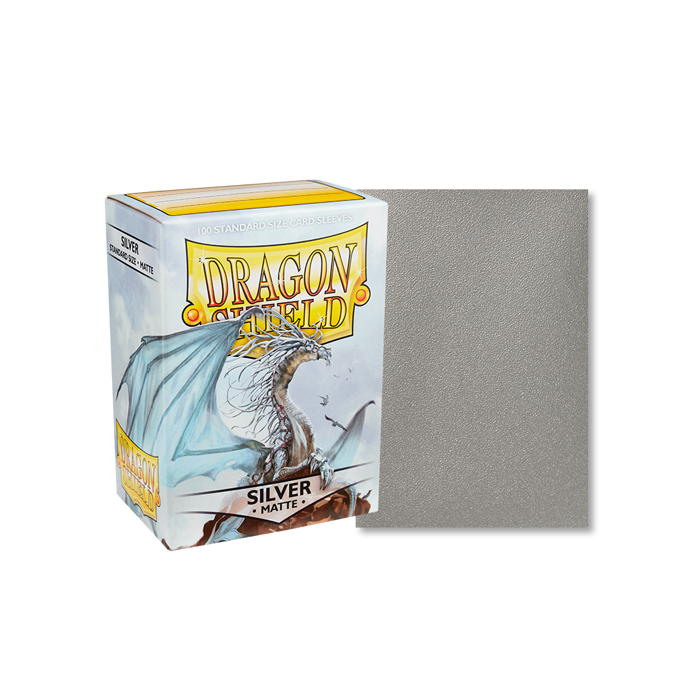 Dragon Shield Sleeve Matte Standard Size 100pcs - Silver Matte-Dragon Shield-Ace Cards & Collectibles