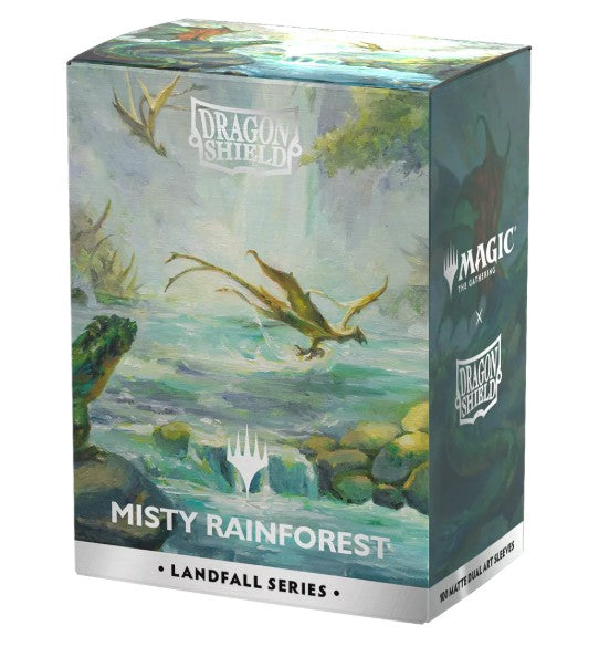 Dragon Shield MTG Matte Dual Art Sleeves Landfall Series - Misty Rainforest Bustine Protettive