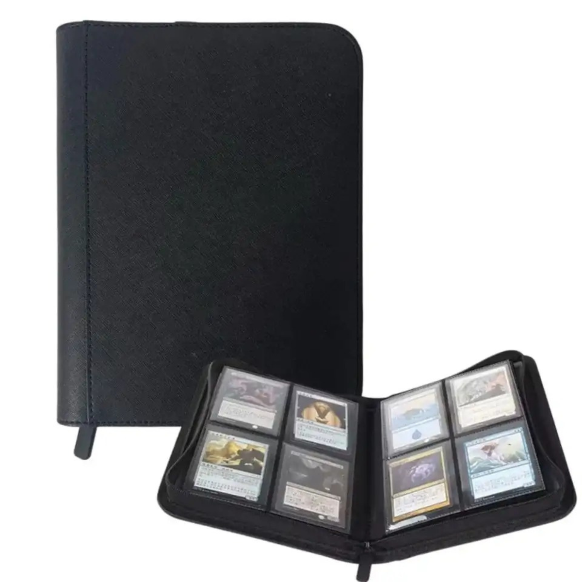 PYP Zip Folio 4-Pocket Toploader PU Leather Card Binder