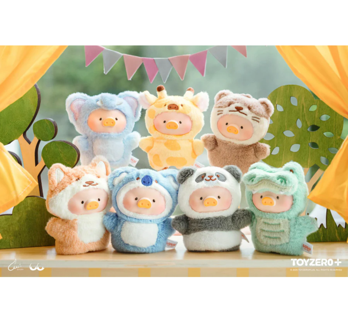 ToyZeroPlus x Lulu The Piggy "Animal Party Puppet" Show PVC Face Plush Keychain