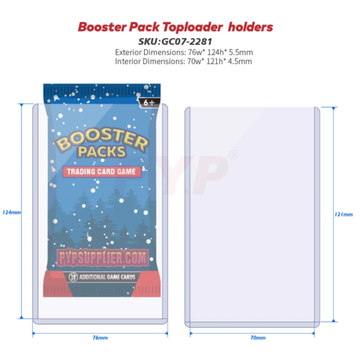 PYP Booster Pack Toploader Holder for English Booster Pack (10pcs)