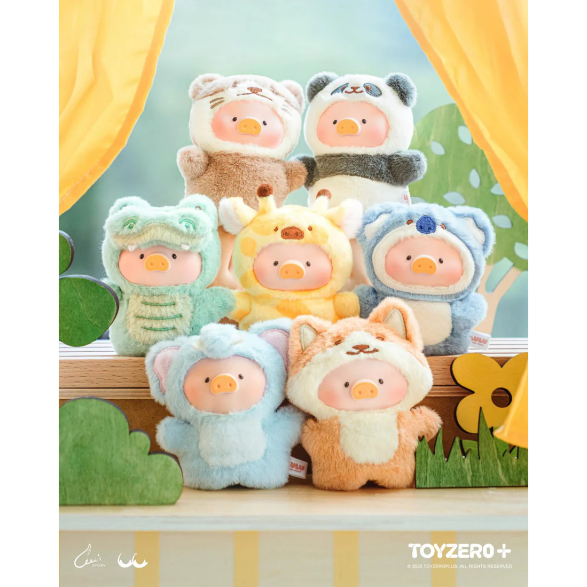 ToyZeroPlus x Lulu The Piggy "Animal Party Puppet" Show PVC Face Plush Keychain