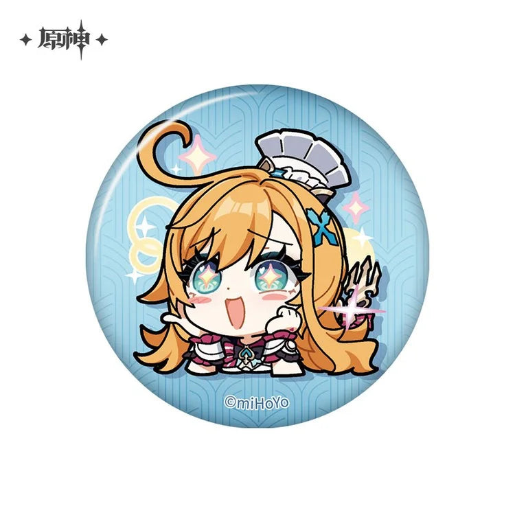 miHoYo Genshin Impact Chibi Fontaine Character Expression Sticker Badge