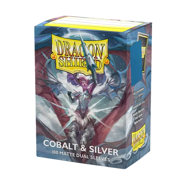 Dragon Shield Sleeve Dual Matte Standard Size 100pcs - "Cobalt & Silver" (Special Edition)