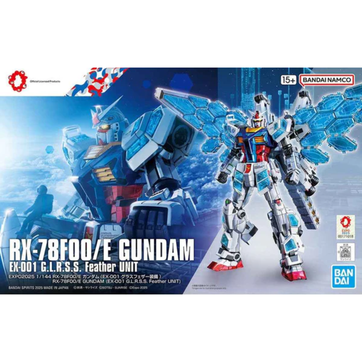 Gunpla HG 1/144 RX-78F00/E Gundam (EX-001 G.L.R.S.S. Feather Equipment)-Bandai-Ace Cards & Collectibles