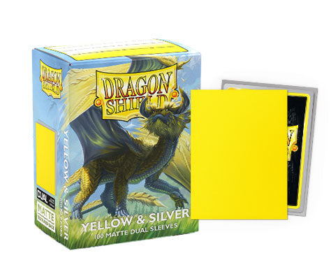 Dragon Shield Sleeve Matte Dual Standard Size 100pcs  - Yellow & Silver