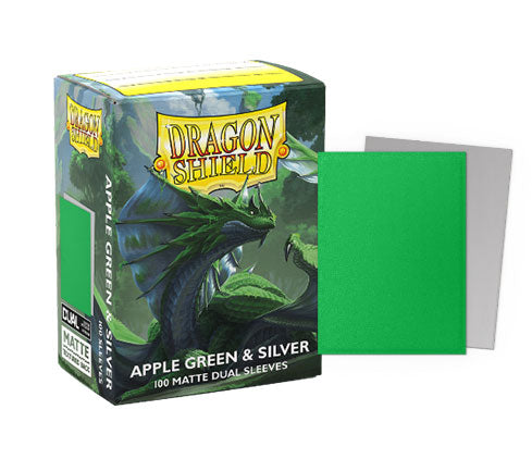 Dragon Shield Sleeve Matte Dual Standard Size 100pcs  - Apple Green & Silver