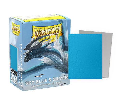 Dragon Shield Sleeve Matte Dual Standard Size 100pcs  - Sky Blue & Silver