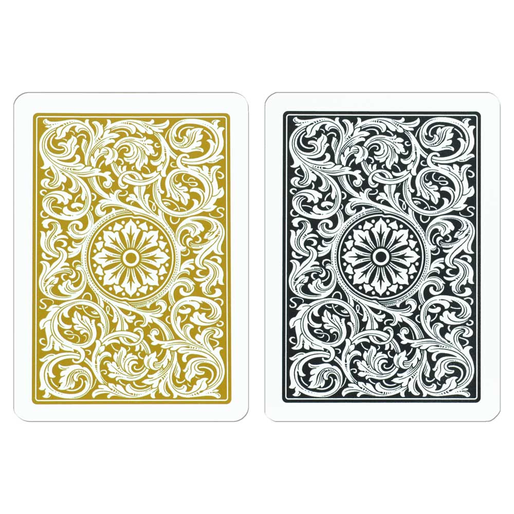 Copag 1546 100% Plastic Playing Cards - Poker Size Jumbo Index Double Deck Set-Black/Gold-Cartamundi-Ace Cards & Collectibles