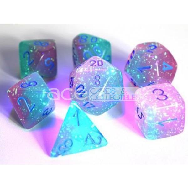 Chessex Dice Gemini Polyhedral 7-Dice Set-Black-Starlight/Red-Chessex-Ace Cards &amp; Collectibles