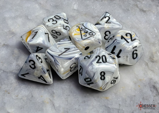 Chessex Dice Marble Polyhedral 7-Dice Set-Green/Dark Green-Chessex-Ace Cards &amp; Collectibles