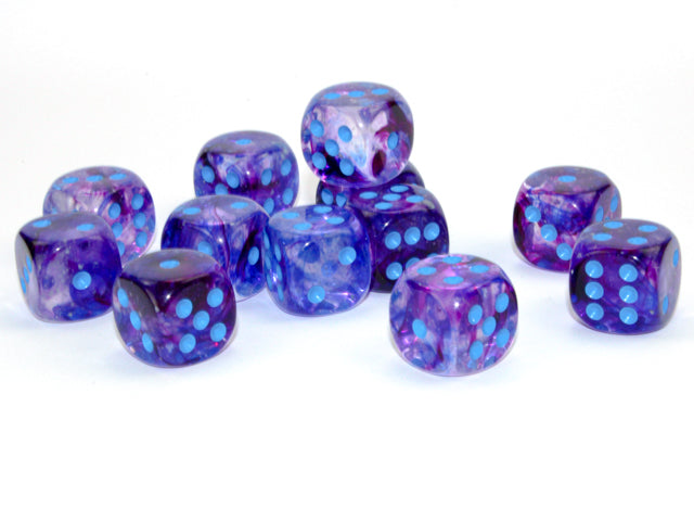 Chessex Dice Nebula Polyhedral 16mm D6 Dice Set-Wisteria/white Luminary-Chessex-Ace Cards &amp; Collectibles