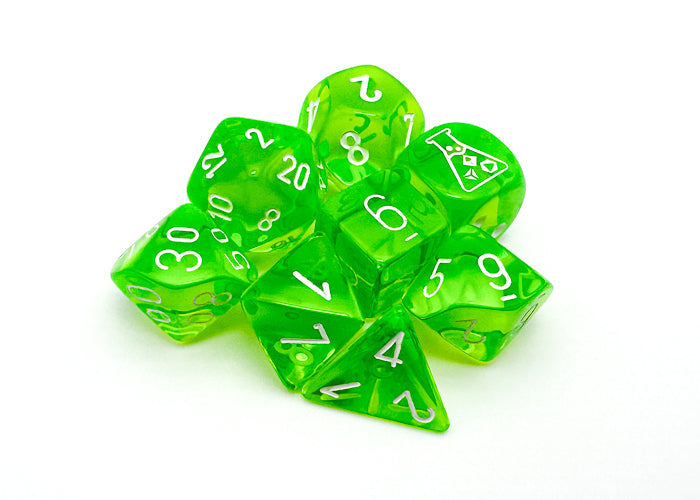 Chessex Dice Translucent Polyhedral 7-Dice Set-Crimson/Gold-Chessex-Ace Cards &amp; Collectibles