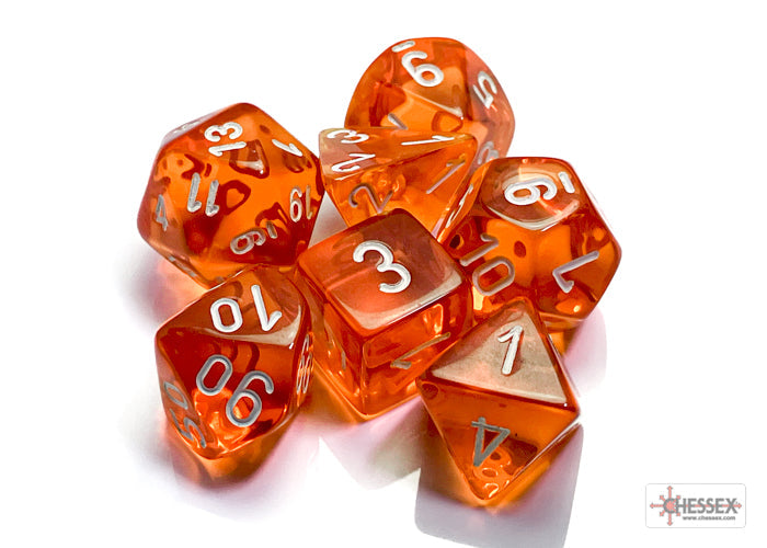 Chessex Dice Translucent Polyhedral 7-Dice Set-Crimson/Gold-Chessex-Ace Cards &amp; Collectibles