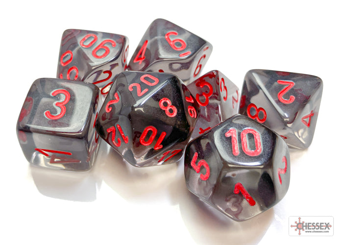 Chessex Dice Translucent Polyhedral 7-Dice Set-Crimson/Gold-Chessex-Ace Cards &amp; Collectibles