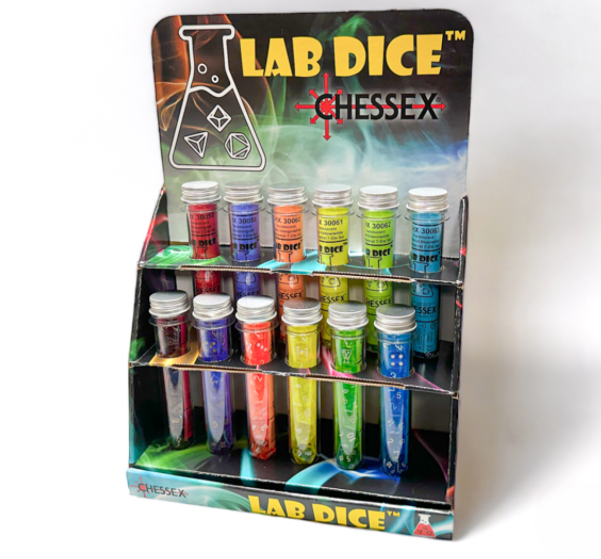 Chessex Lab Dice 7 Polyhedral Dice Set-Crimson/Gold-Chessex-Ace Cards & Collectibles