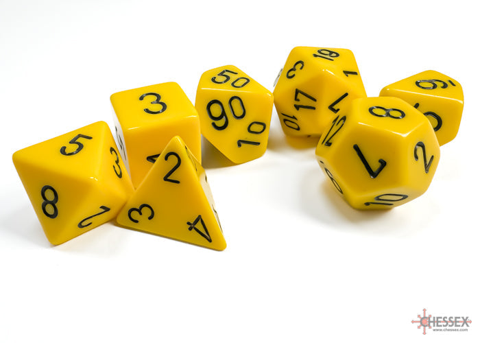 Chessex Dice Opaque Polyhedral 7-Dice Set-Yellow/Black-Chessex-Ace Cards & Collectibles