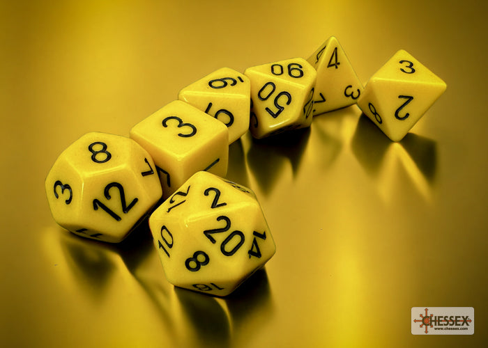 Chessex Dice Opaque Polyhedral 7-Dice Set-Yellow/Black-Chessex-Ace Cards & Collectibles