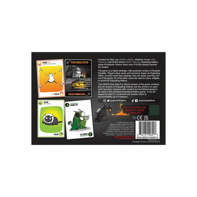 Exploding Kittens Board Game NSFW Edition EN
