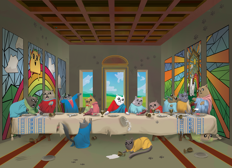 EXPLODING KITTENS The Cat's Last Supper 1000 Piece Puzzle (PSUPP-1K-6) EN