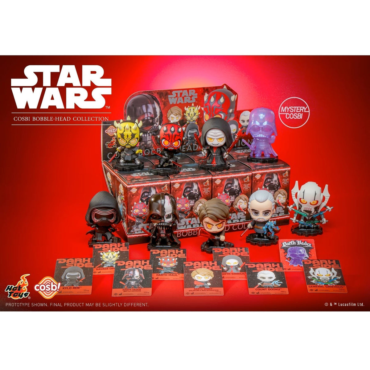 Star Wars Dark Side Cosbi Bobble-Head Collection-Display Box (8pcs)-Hot Toys-Ace Cards & Collectibles