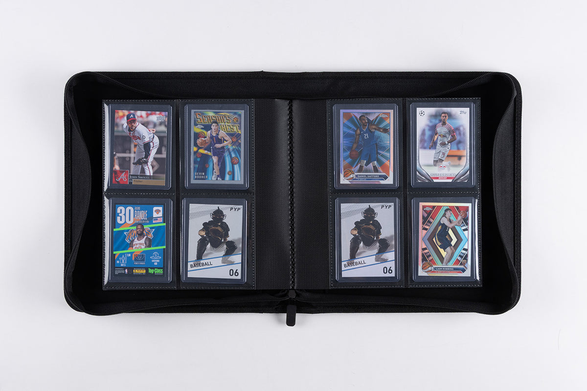 PYP Zip Folio 4-Pocket Toploader PU Leather Card Binder