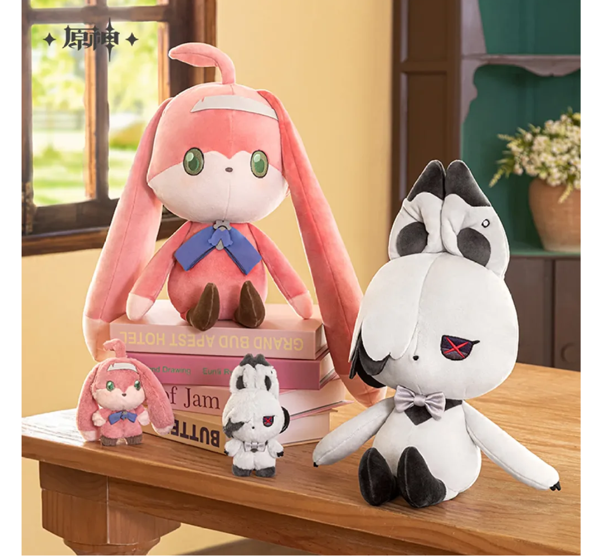 miHoYo Genshin Impact House of the Hearth Rabbit Arlecchino & Clervie Plushie / Keychain
