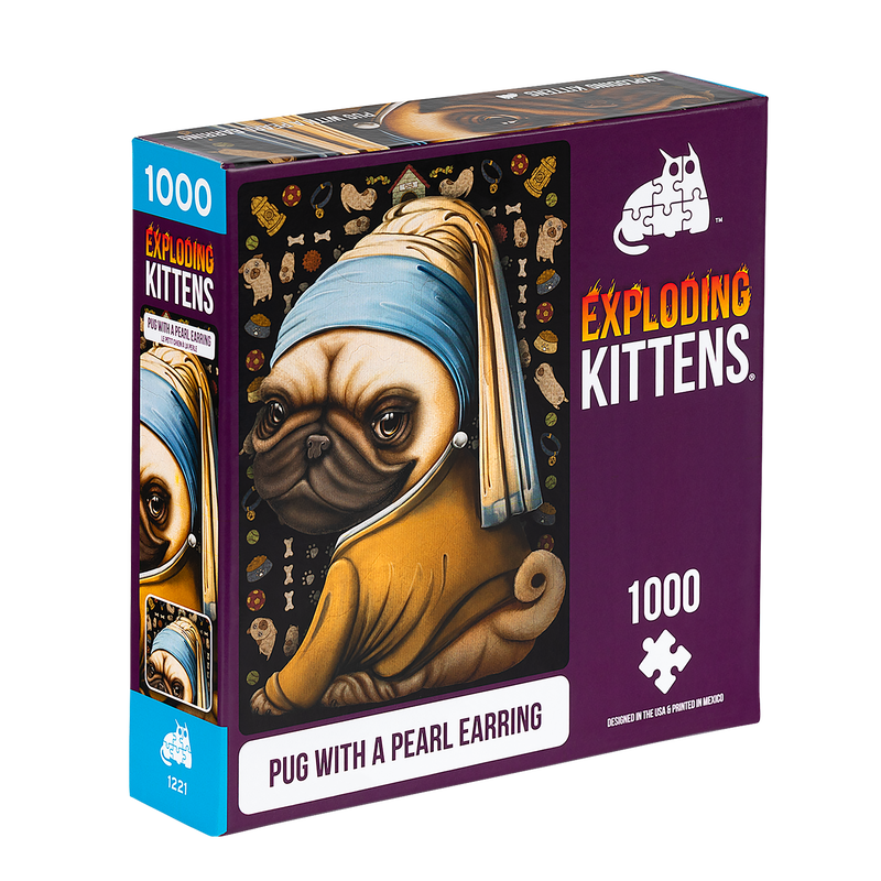 EXPLODING KITTENS 1000 Piece Puzzle PUG WITH A PEARL EARRING (PPUG-1K-6) EN