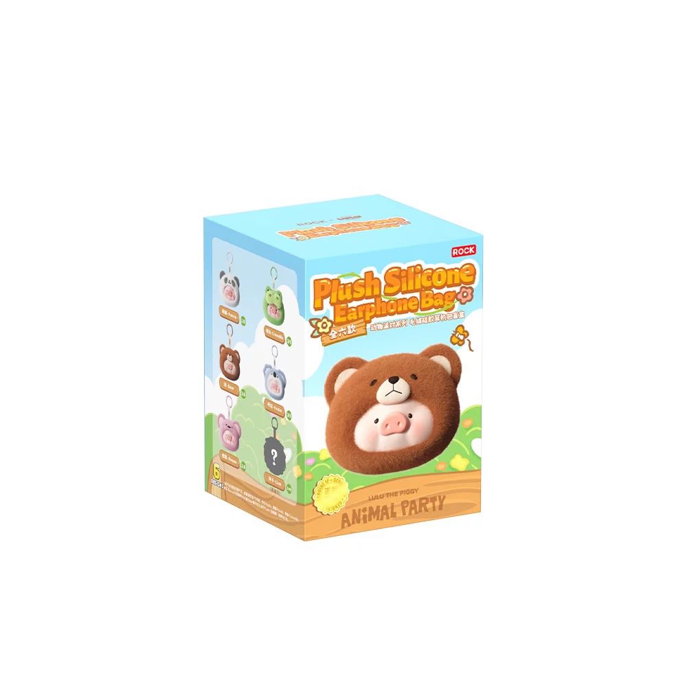 ROCK x Lulu The Piggy "Animal Party" Plush Silicone Earphone Bag Blind Box-Single Box (Random)-ROCK-Ace Cards & Collectibles