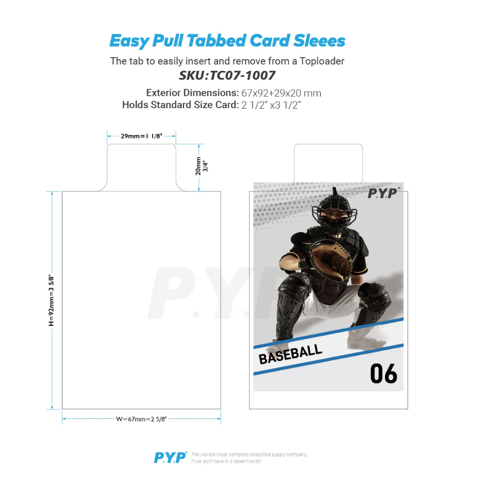 PYP Easy Pull Tabbed Card Sleeves (Standard Size)
