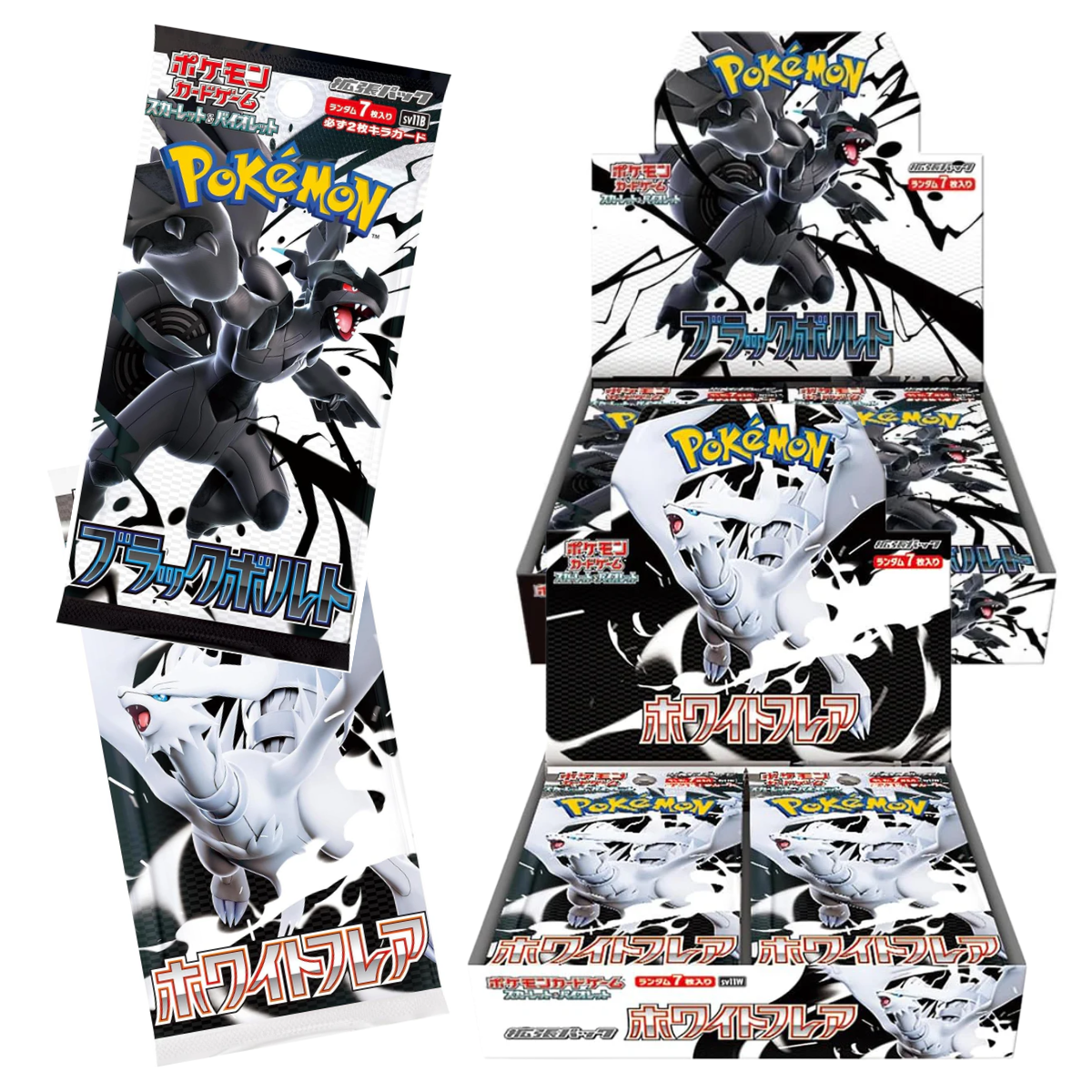 Pokemon TCG: Black Bolt & White Flare Slim Booster (Japanese)-Set of Both-The Pokémon Company International-Ace Cards & Collectibles