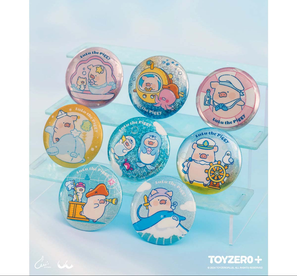 ToyZeroPlus x Lulu The Piggy Ocean Tinplate Badge (Random)-Single Pack (Random)-ToyZeroPlus-Ace Cards & Collectibles