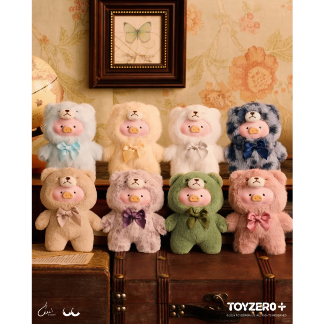 ToyZeroPlus x Lulu The Piggy Vintage Teddy Shop Vinyl Face Plush Pendant-Single Box (Random)-ToyZeroPlus-Ace Cards & Collectibles