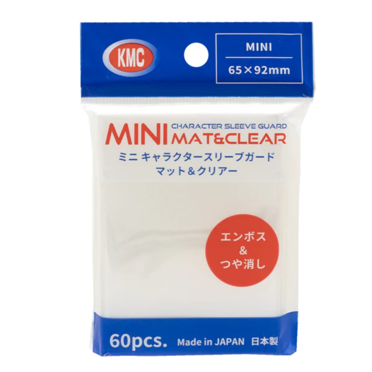 KMC Sleeve Card Barrier Character Guard "Mini Mat and Clear" (60pcs)