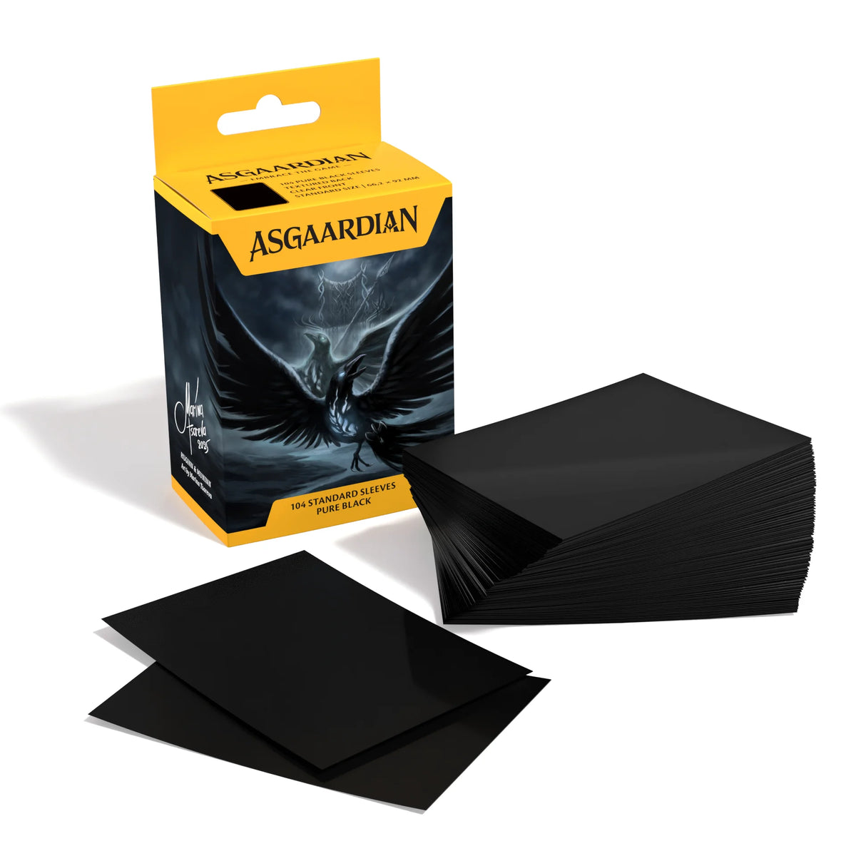 Asgaardian Matte Standard Sleeves – HUGINN & MUNINN “Pure Black” (104pcs)
