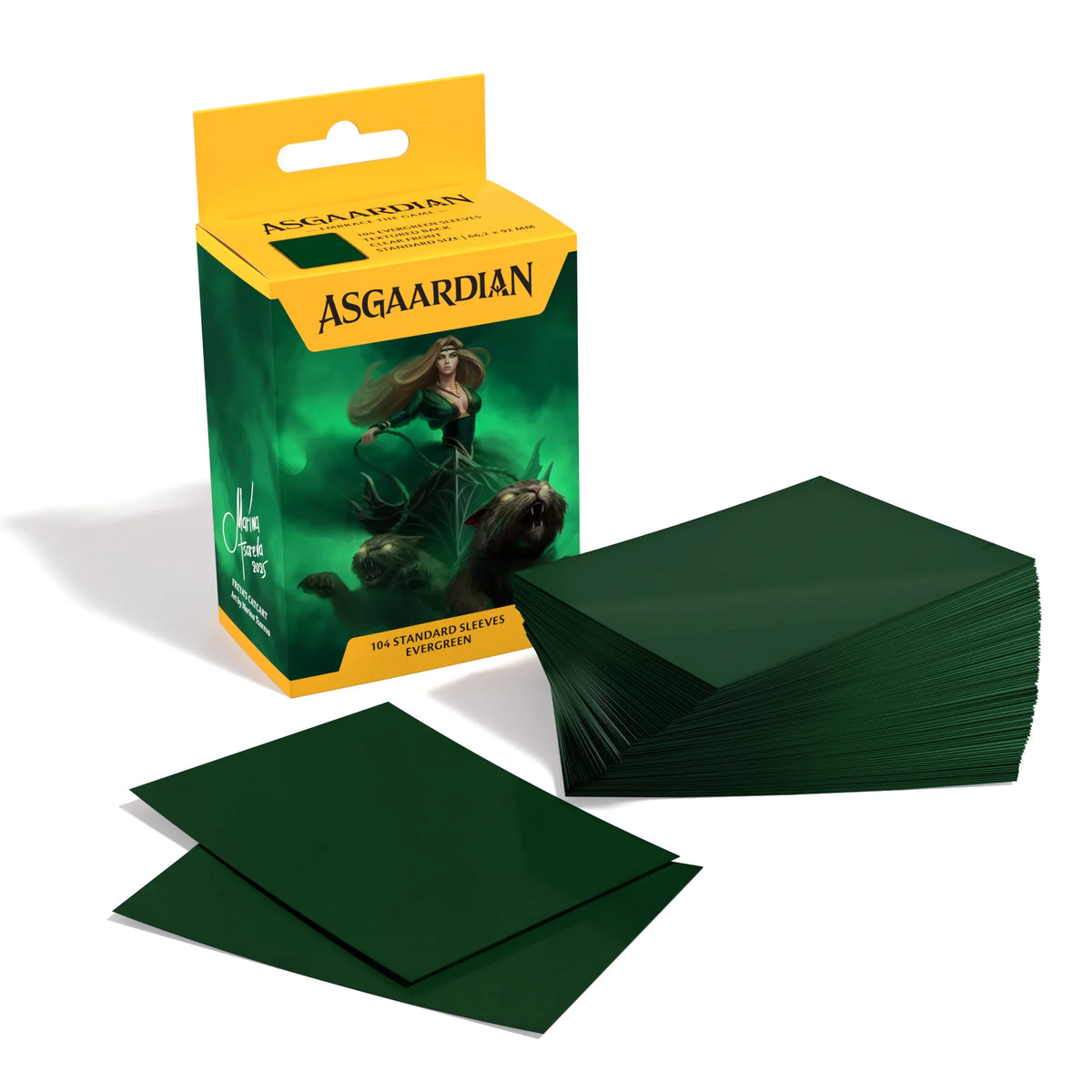 Asgaardian Matte Standard Sleeves – FREYA’S CATCART “Evergreen” (104pcs)