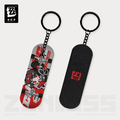 Zenless Zone Zero New Eridu Series Chibi Fingertip Skatboard Keychain Cunning Hares