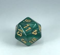 Chessex Marbleized &amp; Gold Shimmer Polyhedral d30 Dice (Random)