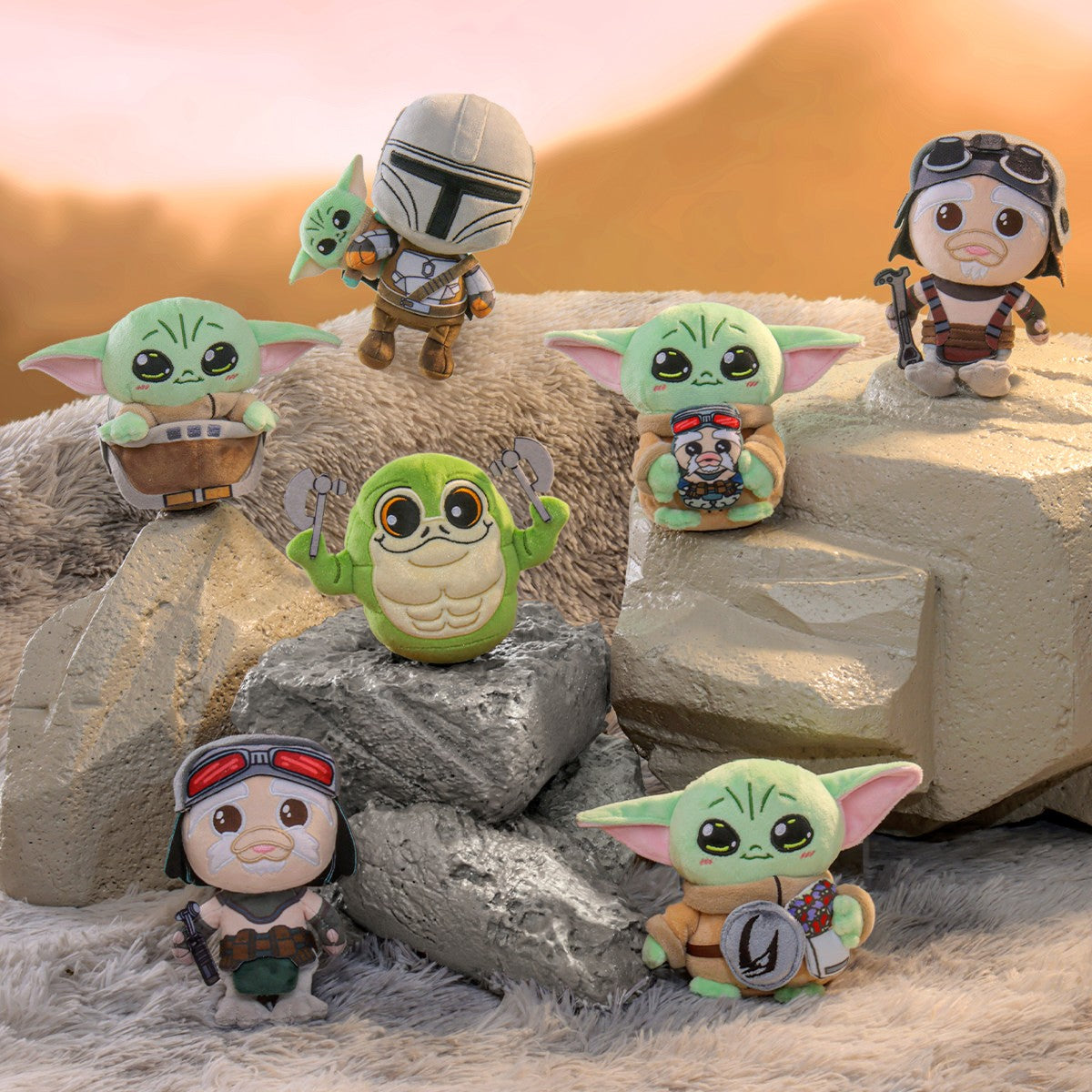 The Mandalorian and Grogu Cosbi Plush Keychain Collection