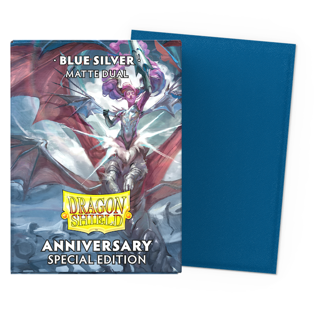 Dragon Shield Sleeve Dual Matte Standard Size 100pcs - &quot;Blue Silver&quot; (Special Edition)