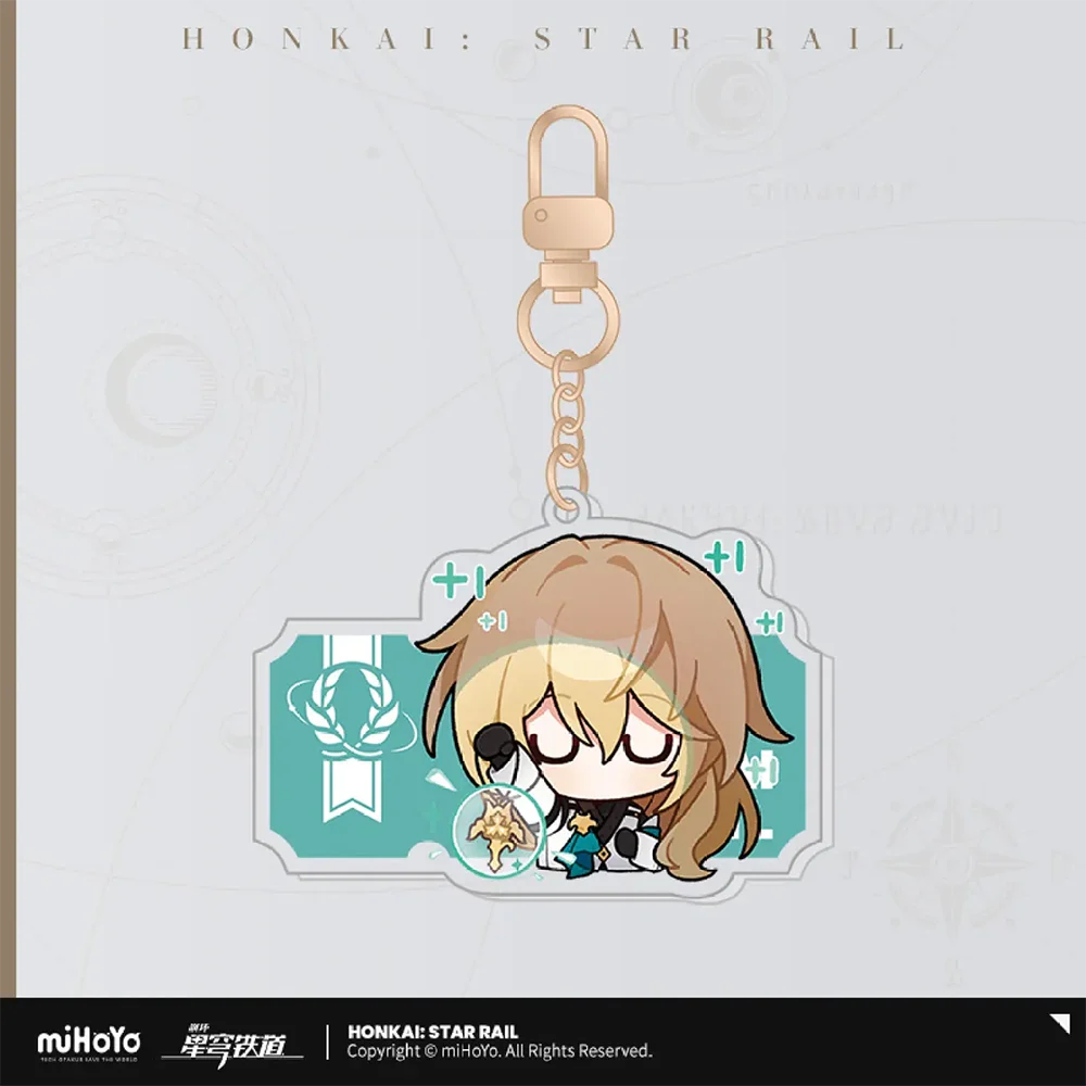 Honkai: Star Rail Pom-Pom Gallery Sticker Keychain-Luocha-miHoYo-Ace Cards &amp; Collectibles