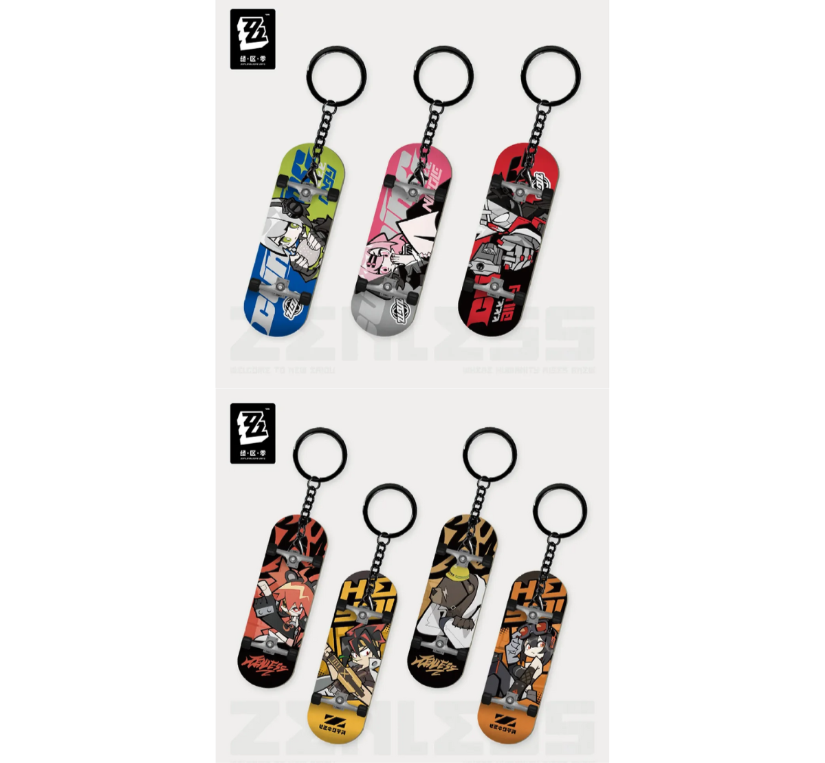 Zenless Zone Zero New Eridu Series Chibi Fingertip Skatboard Keychain Cunning Hares-Nicole-miHoYo-Ace Cards & Collectibles
