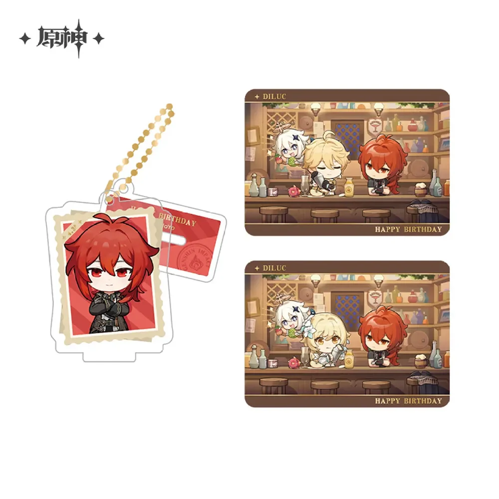 miHoYo Genshin Impact Capturing the Good Times Acrylic Stand & Card Set-Diluc-miHoYo-Ace Cards & Collectibles