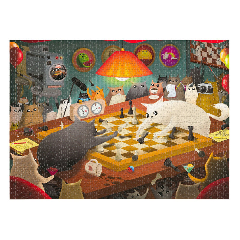 EXPLODING KITTENS 1000 Piece Puzzle "Cats Playing Chess"