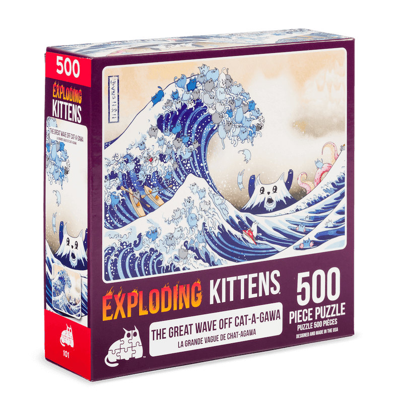 EXPLODING KITTENS 500 Piece Puzzle The Great Wave OFF CAT-A-GAWA EN